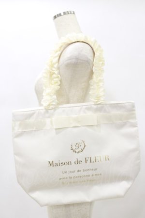 画像: Maison de FLEUR / ブランドロゴフリルハンドルトートMバッグ  オフ H-25-01-08-070-LO-BG-NS-ZH