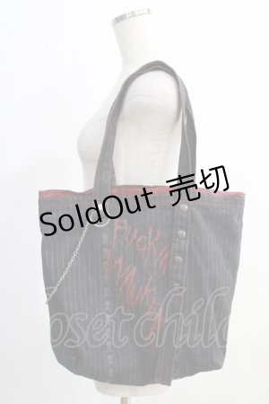 画像: h.ANARCHY / チェーン付トートBAG  黒 H-25-01-10-054-HN-BG-KB-ZH