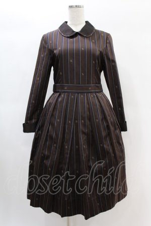 画像: Jane Marple / Regimental stripeのコレットドレス  ブラウン H-25-01-12-1011-JM-OP-KB-ZH