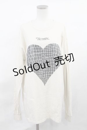 画像: FICTION TOKYO / Croco Heart Longsleeve T Free ベージュ H-25-01-13-1028-EL-TS-NS-ZH