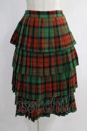 画像: Jane Marple / Wool tartan dirndl skirt  グリーン H-25-01-13-015-JM-SK-KB-ZH