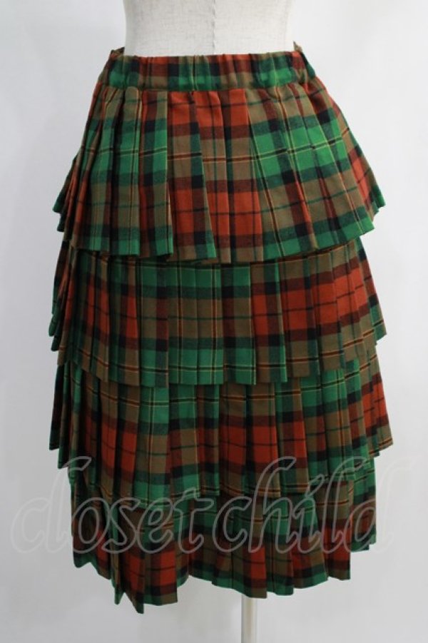 画像3: Jane Marple / Wool tartan dirndl skirt  グリーン H-25-01-13-015-JM-SK-KB-ZH (3)