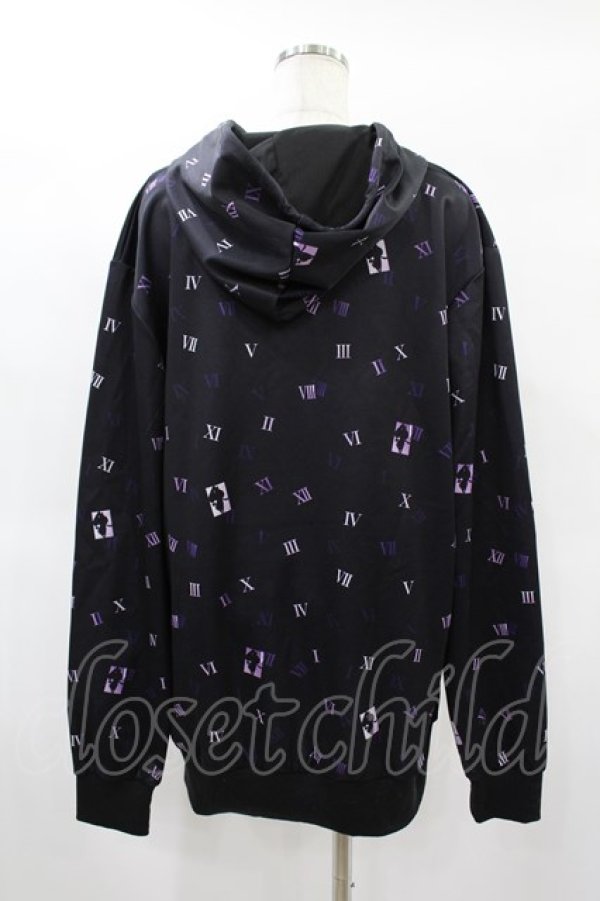 画像2: NieR Clothing / 総柄ZIPパーカー  黒×紫 H-25-01-15-1058-PU-TO-KB-ZH (2)