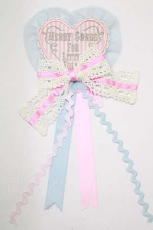 画像: Angelic Pretty / MELODY TOYSハートワッペンブローチ  ピンク/サックス H-25-01-17-051-AP-AC-NS-ZH