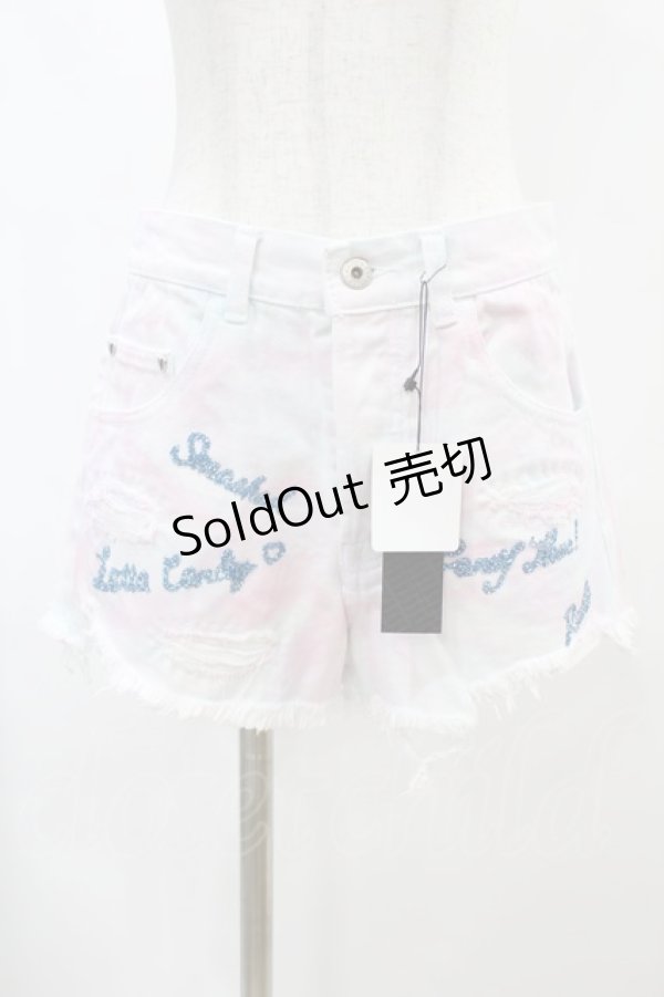 画像1: Candy Stripper / DAMAGE SHORT PANTS S ミックスカラー H-25-01-18-1036-PU-PA-KB-ZH (1)