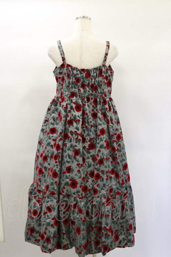 画像2: Jane Marple Dans Le Salon / Winter daisy strap dress  グレー H-25-01-20-1048-JM-OP-KB-ZH (2)