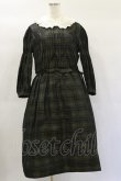 画像1: Jane Marple / Memory shadow check shirring dress  ブラック H-25-01-20-1069-JM-OP-KB-ZH (1)