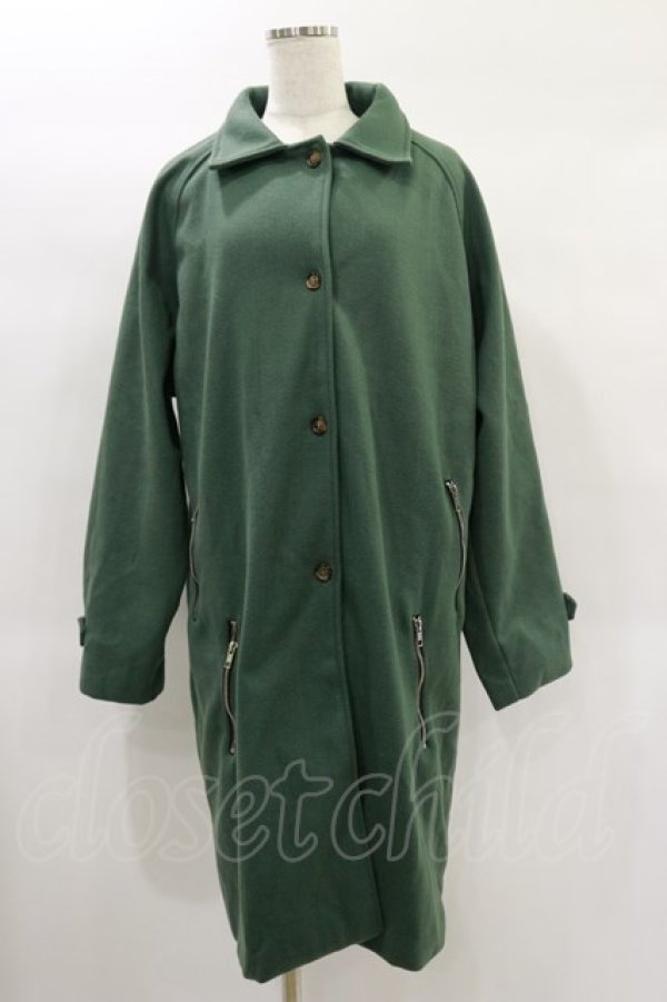 画像1: NieR Clothing / ジェンダーレス4POCKET LONG COAT  グリーン H-25-01-20-2023-PU-CO-KB-ZH (1)