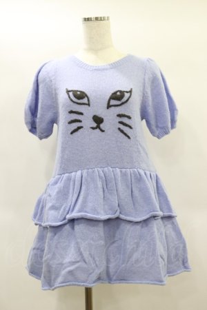 画像: Candy Stripper / KITTEN KNIT ONE-PIECE  ブルー H-25-01-21-069-PU-OP-KB-ZT089