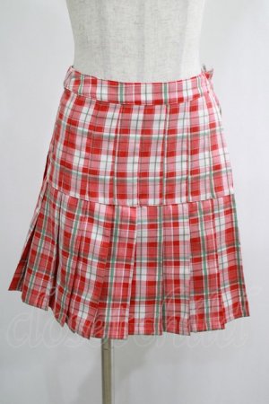 画像: Candy Stripper / CHECK PLEATS MINI SKIRT S レッド H-25-01-21-1041-PU-SK-KB-ZH