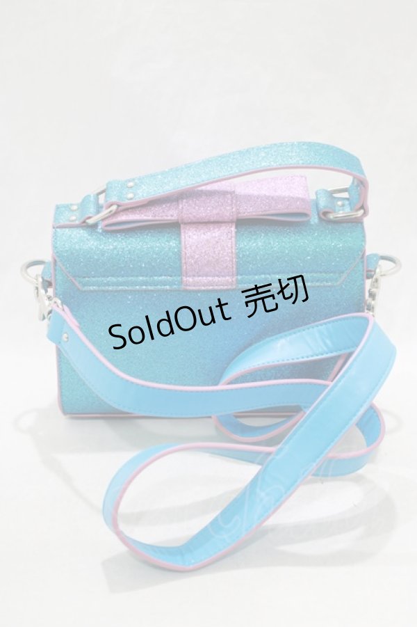 画像3: Candy Stripper / MY LITTLE CANDY RIBBON LAME HAND BAG  BLUE LAME×LAVENDER LAME H-25-01-21-1077-PU-BG-KB-ZH (3)