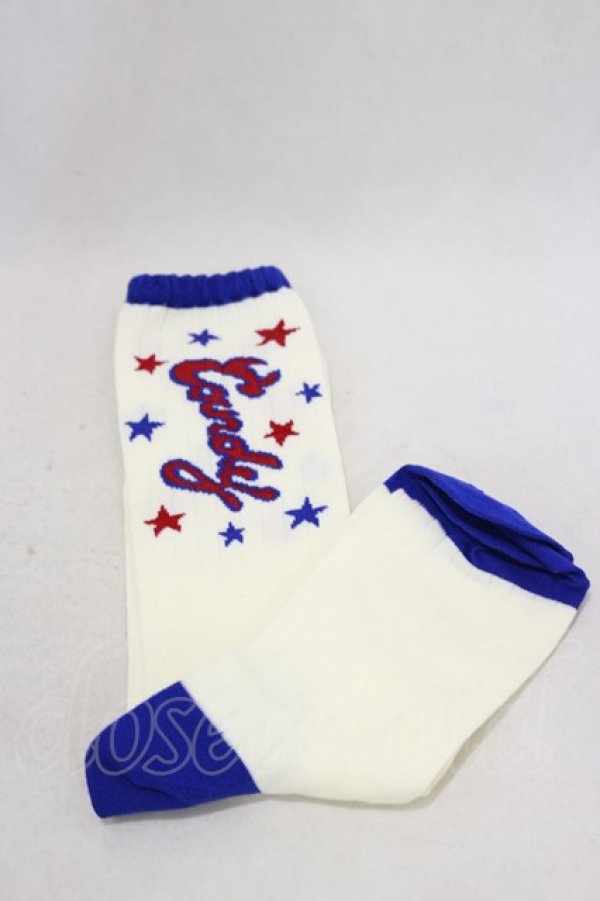 画像1: Candy Stripper / STAR LOGO SOX  オフ×赤×青 H-25-01-21-023-PU-ZA-KB-ZH (1)