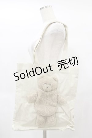 画像: merry jenny / Teddyキャンバスtote  アイボリー H-25-01-21-050-LO-BG-KB-ZH