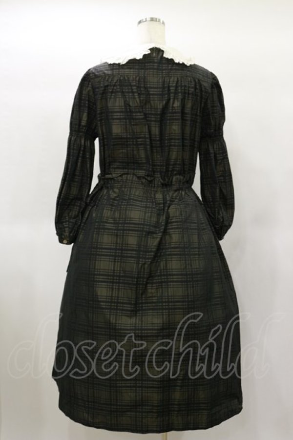 画像2: Jane Marple / Memory shadow check shirring dress  ブラック H-25-01-22-039-JM-OP-KB-ZH (2)