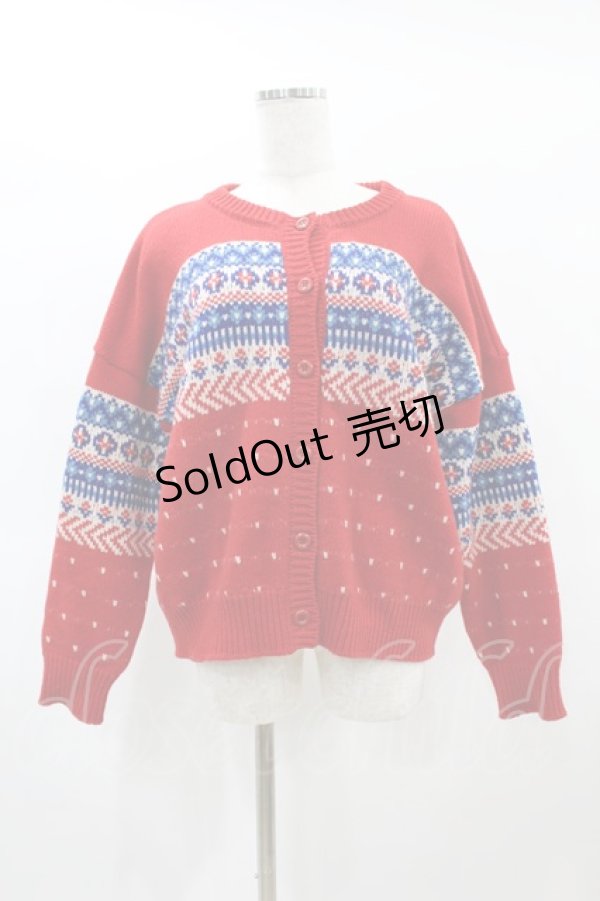 画像1: Jane Marple Dans Le Salon / Lambswool Nordic Cardigan  オフ H-25-01-24-1052-JM-TO-KB-ZH (1)