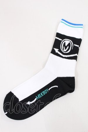 画像: MILKBOY / Arrow socks  白×黒 H-25-01-24-2009-MB-ZA-KB-ZH