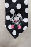 画像2: HELL CAT PUNKS / スカルチェリー刺繍ドットネクタイ  黒 H-25-01-24-2018-PU-ZA-KB-ZH (2)