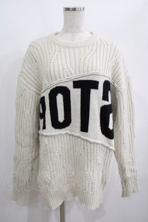 画像: MILKBOY / STOP MESSAGE KNIT  オフ H-25-01-26-046-MB-TO-KB-ZH