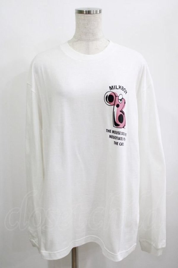 画像1: MILKBOY / B LONG SLEEVE TEE  ホワイト H-25-01-26-048-MB-TO-KB-ZH (1)