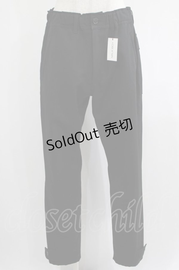 画像1: MILKBOY / TAB PANTS  ブラック H-25-01-26-024-MB-PA-KB-ZH (1)