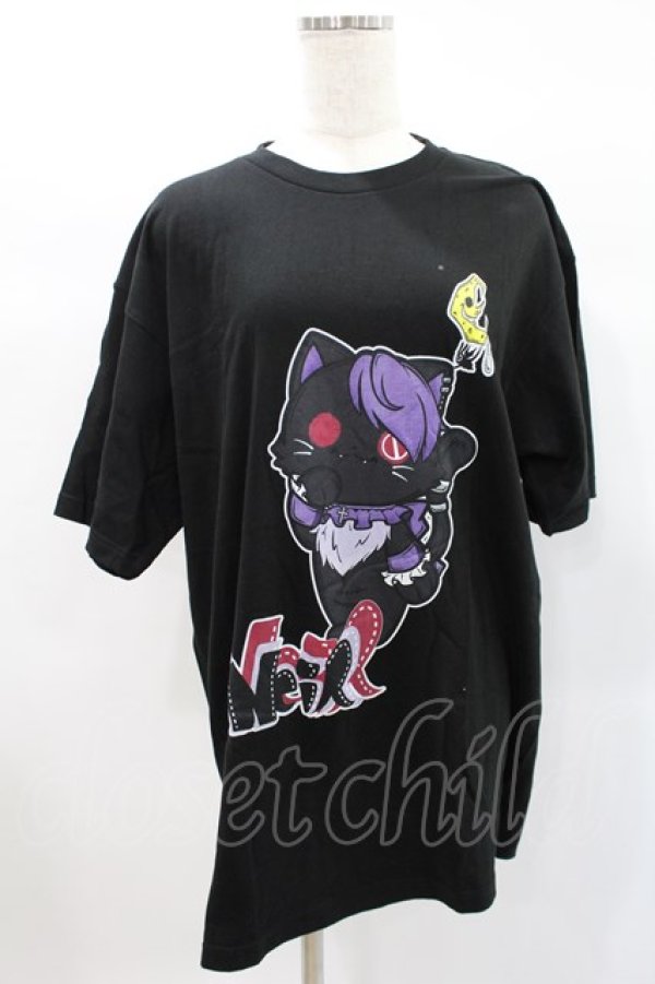 画像1: NieR Clothing / プリント半袖CUTSEW XL 黒 H-25-01-28-1008-PU-TO-KB-ZH (1)