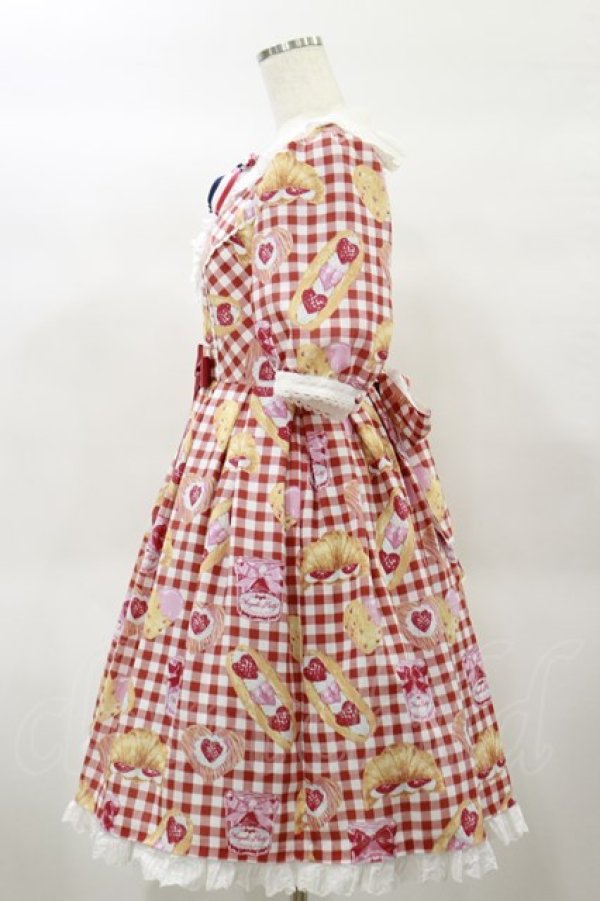 画像3: Angelic Pretty / いちごBread Bakeryワンピース Free レッド H-25-02-01-077-AP-OP-NS-ZH (3)