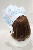 画像2: Angelic Pretty / Romantic Rose Letterハーフボンネット  サックス H-25-02-03-1069-AP-AC-NS-ZH (2)