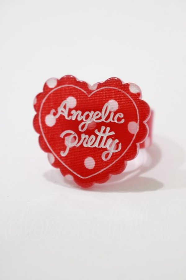 画像1: Angelic Pretty / DotスカラップHeartリング  レッド H-25-02-03-1078-AP-AC-NS-ZH (1)