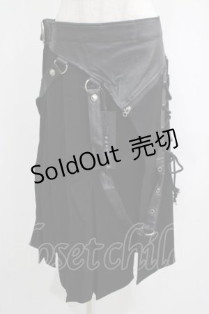 画像: PUNK RAVE / CATHARSIS KILT SM ブラック H-25-02-12-036-PU-SK-KB-ZH