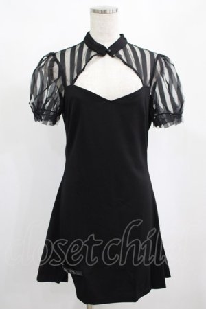 画像: PUNK RAVE / Chinese Style Silk Fan Cheongsam Dress L ブラック H-25-02-12-005-PU-OP-KB-OS