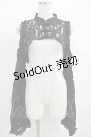 画像: DARK IN LOVE / Gothic bell sleeves cold shoulder lace cape XXL ブラック H-25-02-12-054-PU-TO-KB-ZH