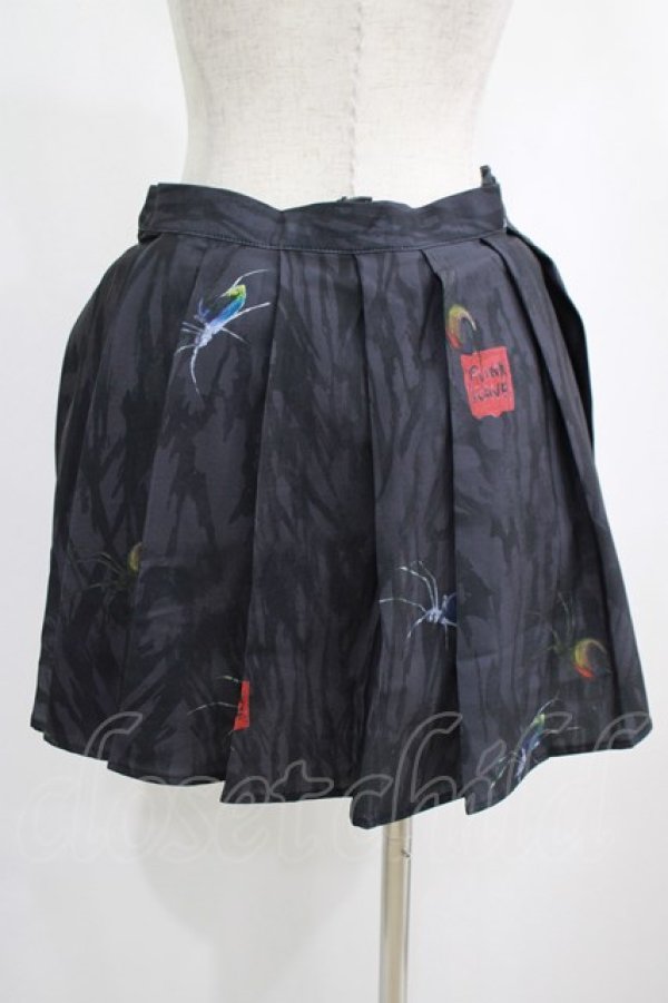 画像3: PUNK RAVE / Black printed pleated skirt L ブラック H-25-02-12-021-PU-SK-KB-OS (3)