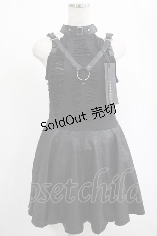 画像1: PUNK RAVE /ACK WIDOW DRESS M-L ブラック H-25-02-12-003-PU-OP-KB-ZH (1)