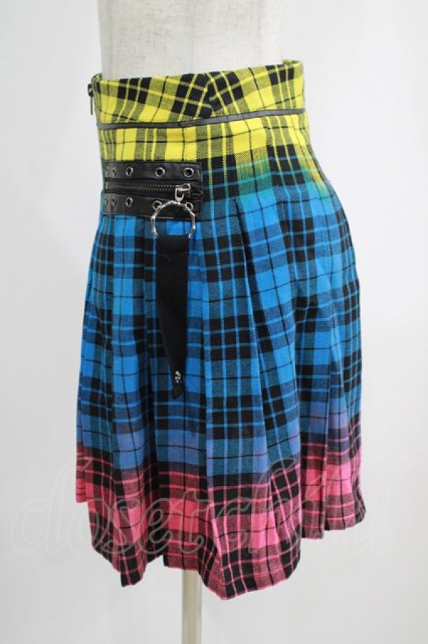 画像2: PUNK RAVE / COLOUR PUNK SKIRT XS ミックスカラー H-25-02-12-029-PU-SK-KB-OS (2)