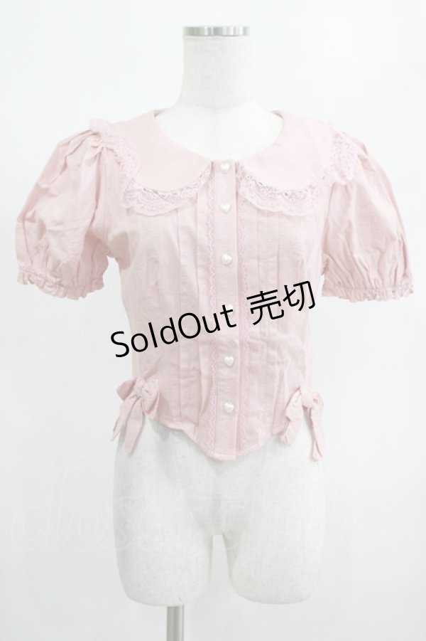 画像1: DARK IN LOVE / Pink princess heart button doll collar blouse S ピンク H-25-02-13-059-PU-BL-KB-ZS (1)