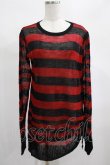 画像1: PUNK RAVE / Insanity striped sweater Free レッド H-25-02-13-062-PU-TO-KB-ZH (1)