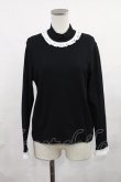 画像1: Jane Marple / Royal-fraise lace-trim pullover M ブラック×アイボリー H-25-02-13-1021-JM-OP-KB-ZH (1)