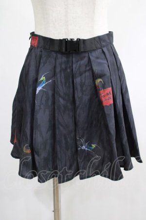 画像: PUNK RAVE / Black printed pleated skirt XS ブラック H-25-02-13-031-PU-SK-KB-ZY