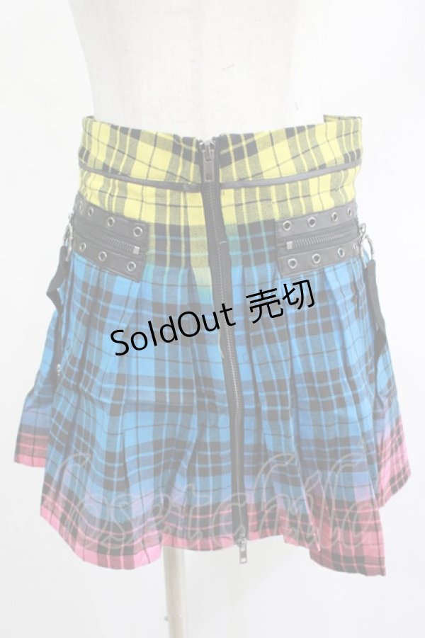 画像1: PUNK RAVE / COLOUR PUNK SKIRT XS ミックスカラー H-25-02-14-1015-PU-SK-KB-ZS (1)