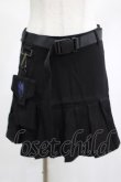 画像1: PUNK RAVE / pleated skirt with waist bag S ブラック H-25-02-14-1019-PU-SK-KB-OS (1)