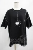 画像1: HELL CAT PUNKS / カラーステッチTシャツ  黒×白 H-25-02-15-041-PU-TO-KB-ZT159 (1)