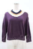 画像1: Jane Marple Dans Le Salon / Lace vneck Knit M パープル H-25-02-15-1049-JM-TO-KB-ZH (1)