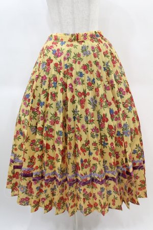 画像: Jane Marple Dans Le Salon / Flowers of Jouy double accordion skirt M マスタード H-25-02-15-1036-JM-SK-KB-ZT159