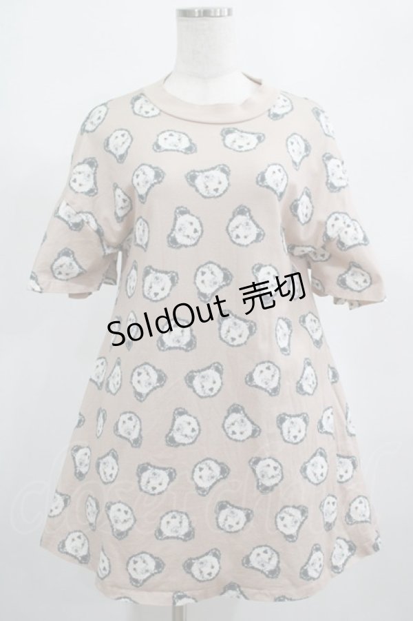 画像1: Candy Stripper / GLOOMY BEAR FRILL SLEEVE ONE-PIECE 2 BEIGE H-25-02-15-018-PU-OP-KB-ZT159 (1)