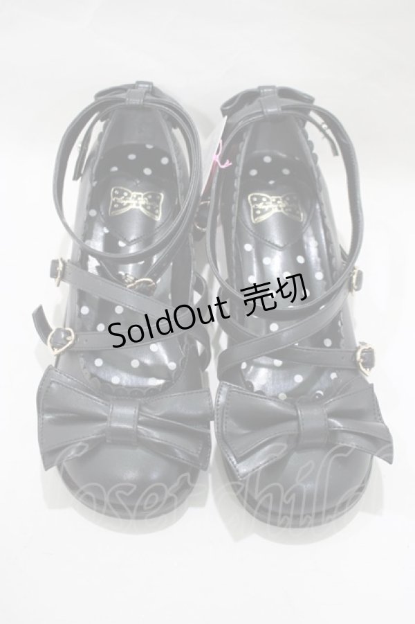 画像1: Angelic Pretty / Tea Party Shoes M ブラック H-25-02-16-084-AP-SH-NS-ZH (1)