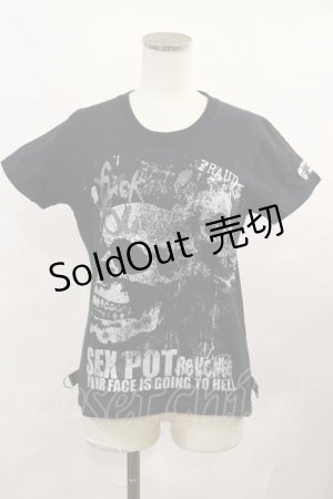 画像: SEX POT ReVeNGe / スカルプリントTシャツ S 黒 H-25-02-17-1014-SP-TO-KB-ZH