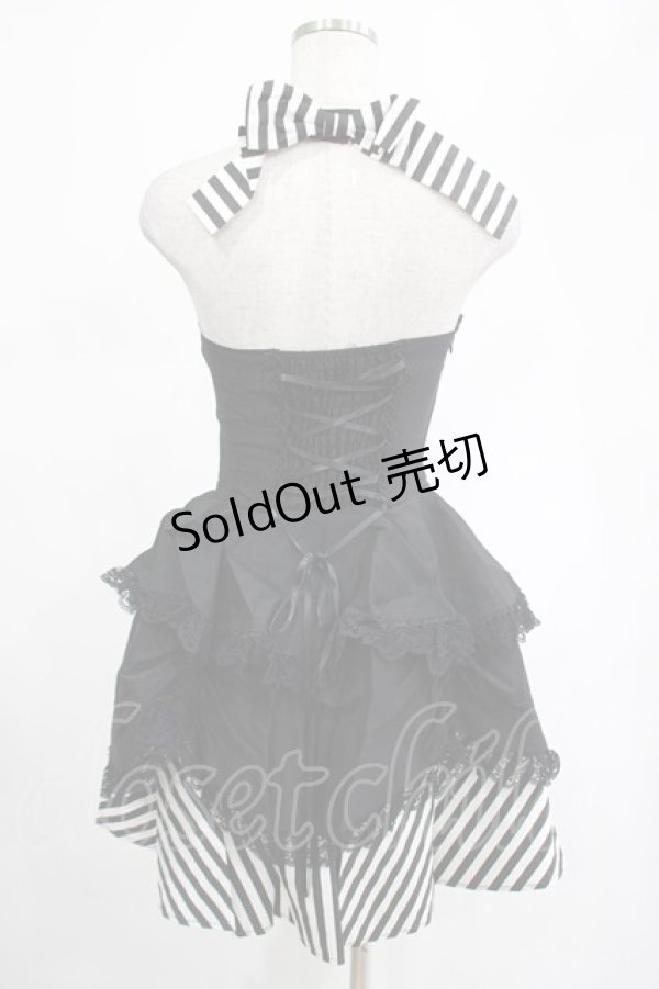 画像2: DARK IN LOVE / Gothic striped big cross prom dress XS 黒×白 H-25-02-19-2005-PU-OP-KB-ZH (2)