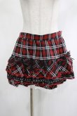 画像1: DARK IN LOVE / red white plaid mesh sweet cool mini skirt XL 赤 H-25-02-19-2026-PU-SK-KB-ZH (1)