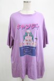 画像1: Candy Stripper / TOKIMEKI BIG Tシャツ  パープル H-25-02-21-044-PU-TO-KB-ZH (1)