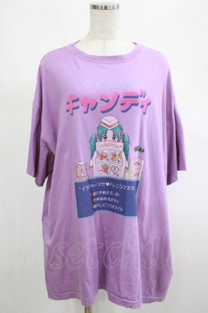 画像: Candy Stripper / TOKIMEKI BIG Tシャツ  パープル H-25-02-21-044-PU-TO-KB-ZH